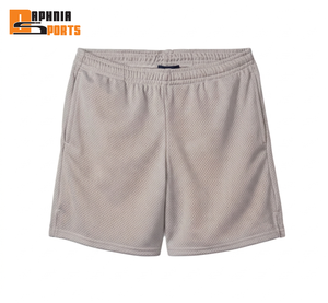Mens Mesh Shorts With Pockets Custom Logo Light Grey Color Running Sports Shorts Gym Blank Basketball Custom Mesh Men's Shorts - Product Image 5