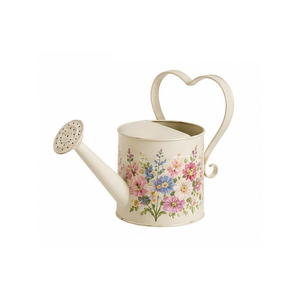 Arrosoir en métal avec motif floral, finition verte, outil de jardinage - Product Image 5