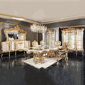 Juego de Comedor Estilo Palacio Real Turco Antiguo, Madera de Caoba Sólida Tallada a Mano, Muebles de Hotel de Lujo Cómodos - Product Image 1