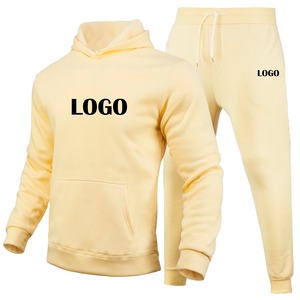 Ensemble de survêtement sportif pour homme personnalisé, sweat-shirt à fermeture éclair intégrale, pantalon de survêtement, 100% polyester, séchage rapide, respirant, confortable, pour la remise en forme et l'entraînement - Product Image 1