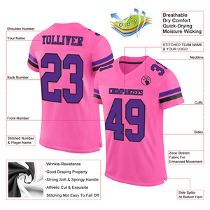 Camiseta de Fútbol Rosa, Morada y Negra, de Malla, Auténtica, para Torneo de Fútbol, Club, Manga Corta, Estampada, Ropa Deportiva, Camiseta Deportiva - Product Image 2