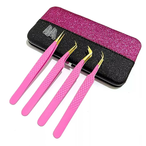 Pince à cils personnalisée avec logo de marque privée, pince à sourcils volume, pince à cils à pointe en fibre pour extensions de cils - Product Image 6