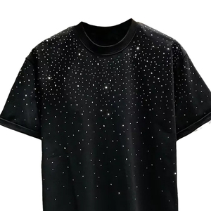 เสื้อยืดผู้ชายประดับเพชร งานคุณภาพสูง ดีไซน์ใหม่ ขายดีที่สุด ขายส่งเสื้อยืดผู้ชายประดับเพชร - Product Image 4