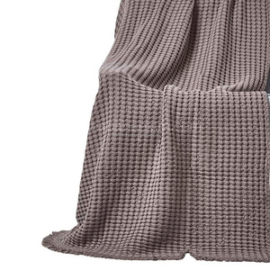 Elegant Red Honeycomb <b>Couch</b> Blanket Foldable Soft Cotton Fabric Indian Handmade Waffle Textured Sofa <b>Throw</b> Blanket with Fringes - Product Image 6