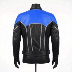 Chaqueta de Cuero para Hombre con Cierre y Manga Larga, Diseño OEM con Logotipo Personalizado, Chaquetas de Motociclista Personalizadas - Product Image 4