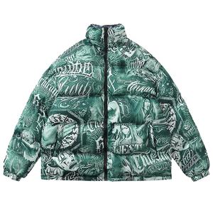 Vestes matelassées imprimées pour hommes, mode streetwear d'hiver, design Y2K, vente en gros, vestes coupe-vent et manteaux sur mesure, imperméables - Product Image 1
