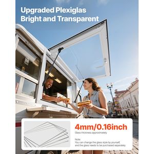 Finestra di Servizio in Lega di Alluminio 36x24 Pollici per Food Truck, Angolo di 85 Gradi, con 2 Funzioni Scorrevoli - Product Image 2