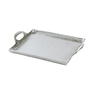 Trending Metal Aluminum Serving <b>Tray</b> With Handle <b>Tea</b> Coffee And Snacks Serving <b>Tray</b> Si Plated Handcrafted Hotels Supplieslver - Product Image 1