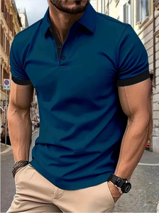 Chemise d'été décontractée à manches courtes pour homme, 100 % polyester, tissu tricoté respirant, logo personnalisé - Product Image 3