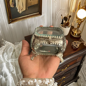 Vintage Silver Plated Metal Jewelry <b>Box</b> Decorative <b>Trinket</b> Storage Hinged Lid Elegant Home Decor Gift Peetal Nagri Artware - Product Image 1