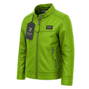 High quality kids leather <b>jacket</b> offering classic style soft comfort reliable warmth and durable wear for growing children - Product Image 5