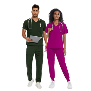 2026 Hot Sale Washable Soft Stretch Fabric Beauty Salon Nurse <b>Scrubs</b> Pet Hospital Custom <b>Scrub</b> Women Men Medical Nursing Set - Product Image 4
