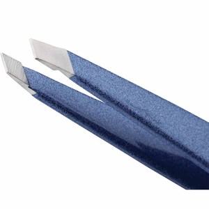 Pinzas para Cejas de Acero Inoxidable Azul con Punta Inclinada, Ligeras, Duraderas, Herramienta de Belleza Personalizada - Product Image 3