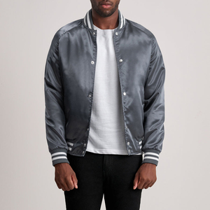 High Quality Dyed Custom Quilted Thick Winter Satin Silk Bomber <b>Jacket</b> <b>with</b> <b>Lining</b> for Women Custom Logo Button Closure - Product Image 4
