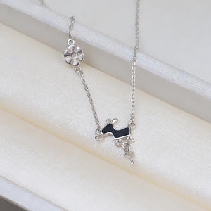 จี้เงินแท้ S925 รูปเขากวาง ประดับมุกเม็ดเดี่ยวขนาด 7-10 มม. พร้อมถาดเปล่าสำหรับงาน DIY รุ่น 1817 จี้แฟชั่น - Product Image 4