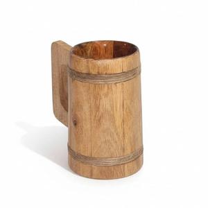 Handmade Rustic Solid Wood Tankard Beer Mug Round Shape Indoor <b>Home</b> Decor 100% Handcrafted Eco-Friendly - Product Image 2