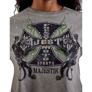 Camiseta vintage de algodón pesado con efecto desgastado para mujer, camiseta oversize lisa de algodón sulfurado para mujer - Product Image 4