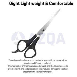 Premium Professional Straight Right-Handed Durable Stainless Steel Hair Cutting Scissors Lightweight <b>Plastic</b> Handle for Barbers - Product Image 4