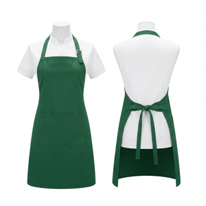 Delantal de Chef Unisex de Algodón y Poliéster Premium de 240 GSM, Verde, Ajustable, con Tirantes, Media Manga, Personalizable con Bordado y Serigrafía - Product Image 1