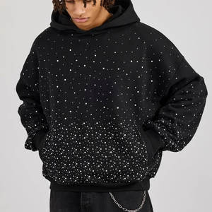 Fournisseur de sweats à capuche en strass OEM, sweat à capuche de haute qualité avec décoration en pierres de cristal, idéal pour les marques de vêtements à étiquette privée - Product Image 1