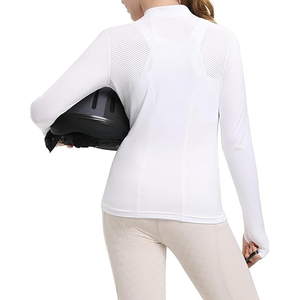 Camiseta de equitación para niños de primera calidad, diseño personalizado, capa base de equitación, tejido de malla técnica, ajuste cómodo, ecuestre - Product Image 4