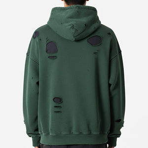 Sudadera con Capucha de Felpa Francesa de Alto Gramaje con Lavado Ácido, Estilo Hip Hop, Multicolor Degradado, Efecto Desgastado y Deslavado por el Sol, Ideal para Invierno - ¡Venta Caliente! - Product Image 3