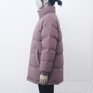 HAWK EYE Veste matelassée pour femme, fermeture éclair intégrale, col montant, manteau d'hiver à manches longues, épais et chaud, couleur unie - Product Image 2