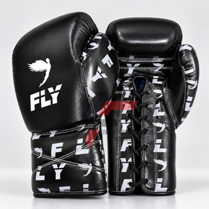 Gants de boxe en cuir véritable imprimés sur mesure, fabriqués en usine, super confortables pour le kickboxing et la boxe. - Product Image 3