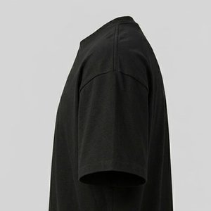 Nouveautés : Chemises noires pour hommes, personnalisées avec logo imprimé, de haute qualité, à épaules tombantes, pour l'été, style streetwear, respirantes, col rond, en coton. - Product Image 6