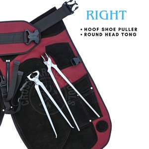 Kit d'outils de fermeur de forge durable avec tablier de 70 cm, outil de décolletage de sabots, pince à feu, pince à sertir, marteau à clous et pince à tête ronde - Product Image 5