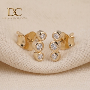 Pendientes de Diamantes Cultivados en Laboratorio de Oro Sólido de 9k con Diseño Elegante de Última Moda, Corte Brillante, Certificados, Joyería Fina de Lujo para Mujer - Product Image 2