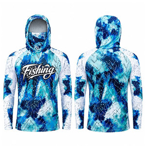 Camisa de Pesca para Hombre UPF 50, Estampada, Manga Larga, Transpirable, Spandex/Poliéster 180g, Secado Rápido, Camisa Deportiva para Exteriores - Product Image 1