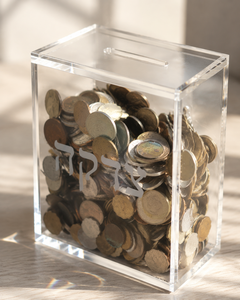 2025 High Demand Transparent Jewish Acrylic Lucite Judaica <b>Donation</b> Charity <b>Box</b> Custom Jewish Acrylic Lucite Tzedakah <b>Box</b> - Product Image 3