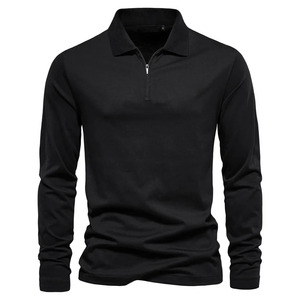 Wholesale Men Long Sleeve Polo Shirt Custom Logo Casual Business Turn <b>Down</b> Collar Breathable Cotton Plain Polo Shirts Bulk - Product Image 4