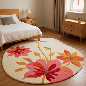 Hand Tufted Wool Area Rug Solid Color Non-Slip Pet Friendly High Pile Latex Backing Picnic Home <b>Decor</b> New Year Gift Wholesale - Product Image 3