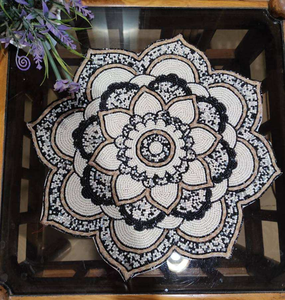 Luxury Handmade Round Beaded Placemats Gold Sequin <b>Table</b> <b>Mats</b> for Wedding Home Decoration - Product Image 2