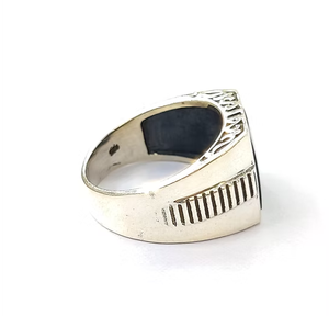 Men's Black <b>Onyx</b> <b>Signet</b> <b>Ring</b> Solid 925 Silver Large Black Gemstone <b>Ring</b> Simple Everyday Wide Statement Jewelry - Product Image 3