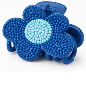 Pince à cheveux en perles de rocaille en résine plastique, broderie perlée, colorée, tendance, personnalisable, accessoire de cheveux pour femme, fait main, élégante - Product Image 3