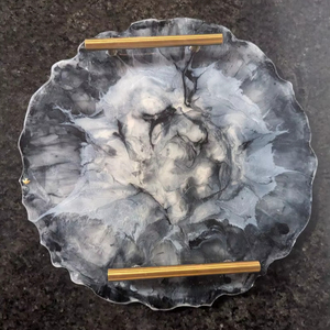 High Quality Handmade Resin Art <b>Decor</b> Tray with Customizable Design Floral Pattern for Vanity <b>Dressing</b> <b>Table</b> - Product Image 1