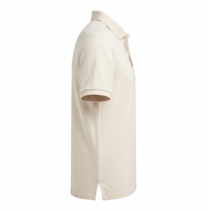 Camisa de Hombre Personalizada de Algodón Piqué, Color Caqui Sólido, Manga Corta, Corte Ajustado, Transpirable, Informal, para Golf, Tenis, Trabajo, Uniforme - Product Image 5