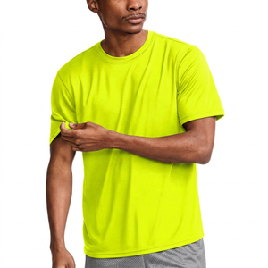 Camiseta de Manga Corta Azul para Hombre, 100% Poliéster, Corte Regular, Secado Rápido, Color Sólido, Cuello Redondo Informal, Diseño Liso de Punto - Product Image 2