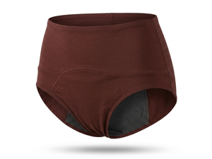 กางเกงชั้นในผ้าฝ้ายไร้ปีก ดีไซน์ไร้ตะเข็บ สีน้ำตาลเข้ม - Product Image 5