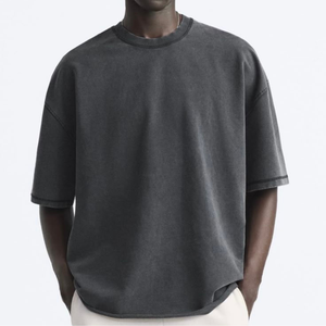 T-shirt Oversize Contemporain en Coton 180 GSM, Coupe Boxy à Épaules Tombantes, Coton Premium, Vêtement Décontracté Streetwear Tendance - Product Image 2