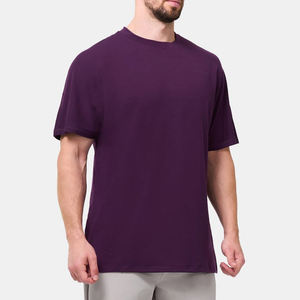 เสื้อยืดแขนสั้นผู้ชาย ผ้าถัก 81% คอตตอน 13% โพลีเอสเตอร์ 6% สแปนเด็กซ์ สไตล์ลำลอง ทรงโอเวอร์ไซส์ รับผลิตแบบ OEM/ODM ขายส่ง - Product Image 6