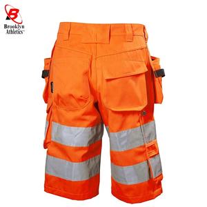 2022ขายดีกางเกงขาสั้นนิรภัยผ้าฝ้ายโพลีเอสเตอร์ก่อสร้างปรับแต่งโลโก้ได้กางเกงขาสั้นทำงานอุตสาหกรรมกันน้ำ - Product Image 6