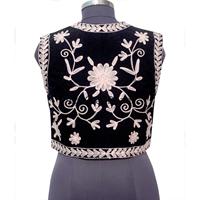 Veste en coton 100% imprimée de motifs floraux Cotrise pour femmes A2ZCraftBazar, style vintage d'automne, respirante, avec logo au dos, manches courtes, col rond