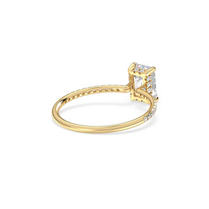 REYES Wholesale Price HPHT CVD Lab Grown Diamond Hidden Halo Solitaire <b>Ring</b> For Women 14K Solid Gold IGI Certified <b>Fine</b> Jewelry - Product Image 6
