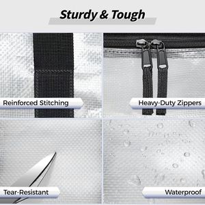 8 Pack Clear Multipurpose Storage Bags Extra Large Heavy Duty <b>Moving</b> <b>Boxes</b> Reinforced Handles Zippers Clear Storage Bins Lids - Product Image 2