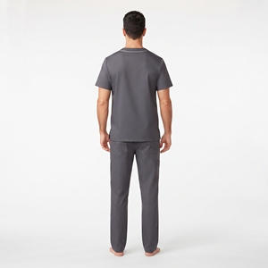 Uniforme Médico para Hombre, Conjunto de Blusa y Pantalón de Manga Corta, Cuello Camisero, Ribete Blanco, Ropa para el Sector Salud - Product Image 6