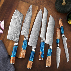 Ensemble de couteaux de cuisine en acier Damas de haute qualité, collection de couteaux de cuisine multi-usages avec manche durable pour un usage quotidien en cuisine - Product Image 3